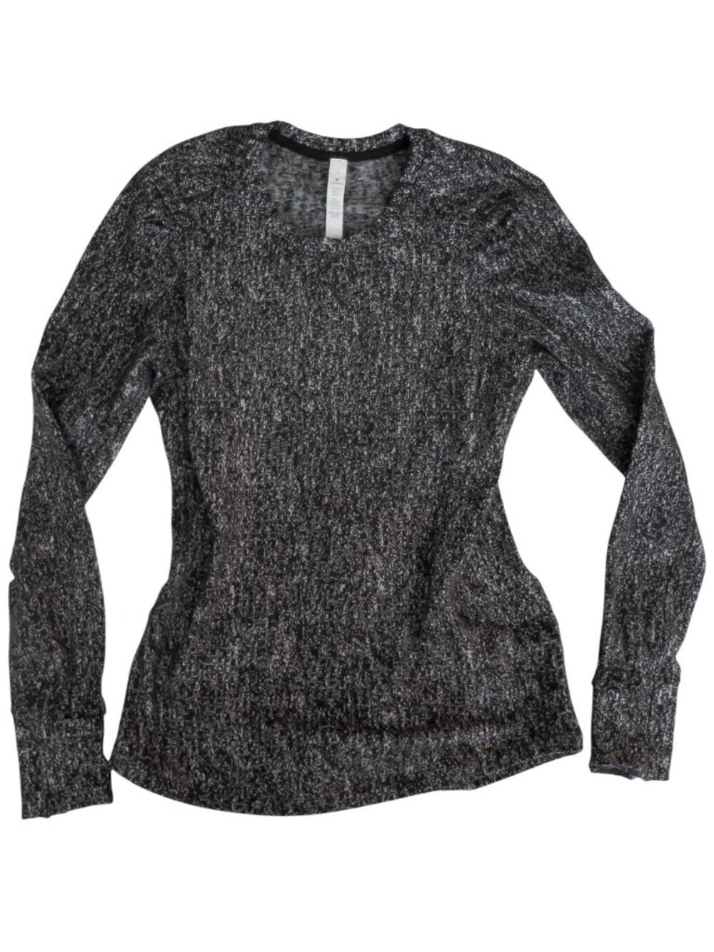 Lululemon Extra Mile Long Sleeve Running Top Jacquard Black & White Size 6 - Picture 5 of 11